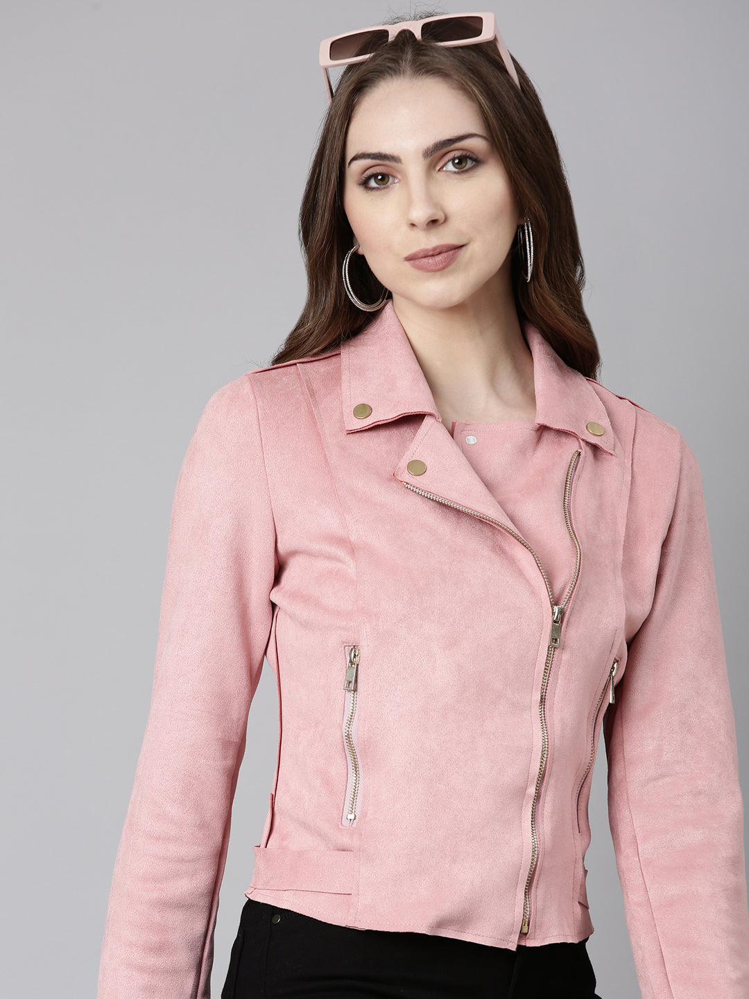 Women Pink Solid Tailored Jacket