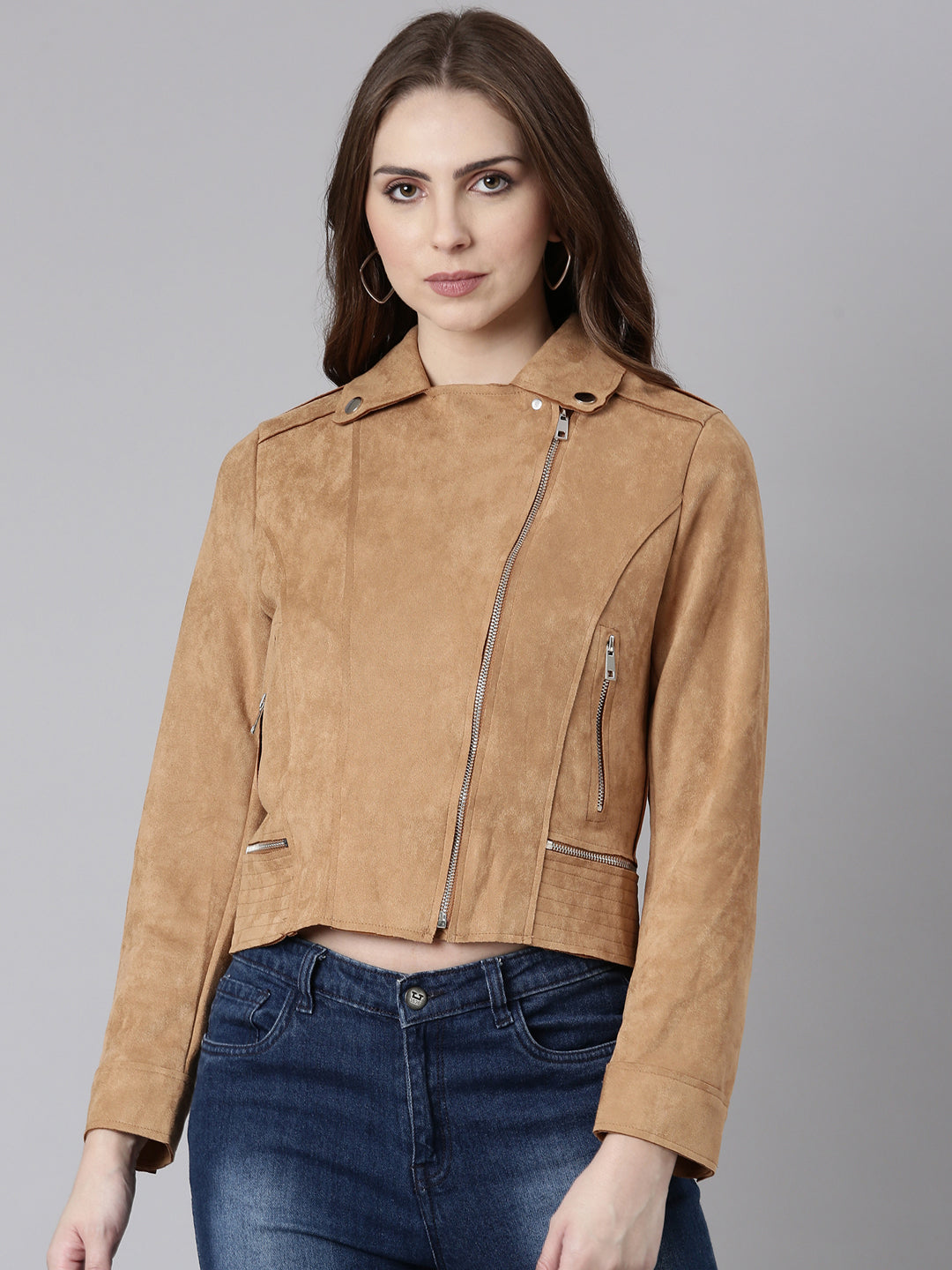 Women Rust Solid Tailored Jacket