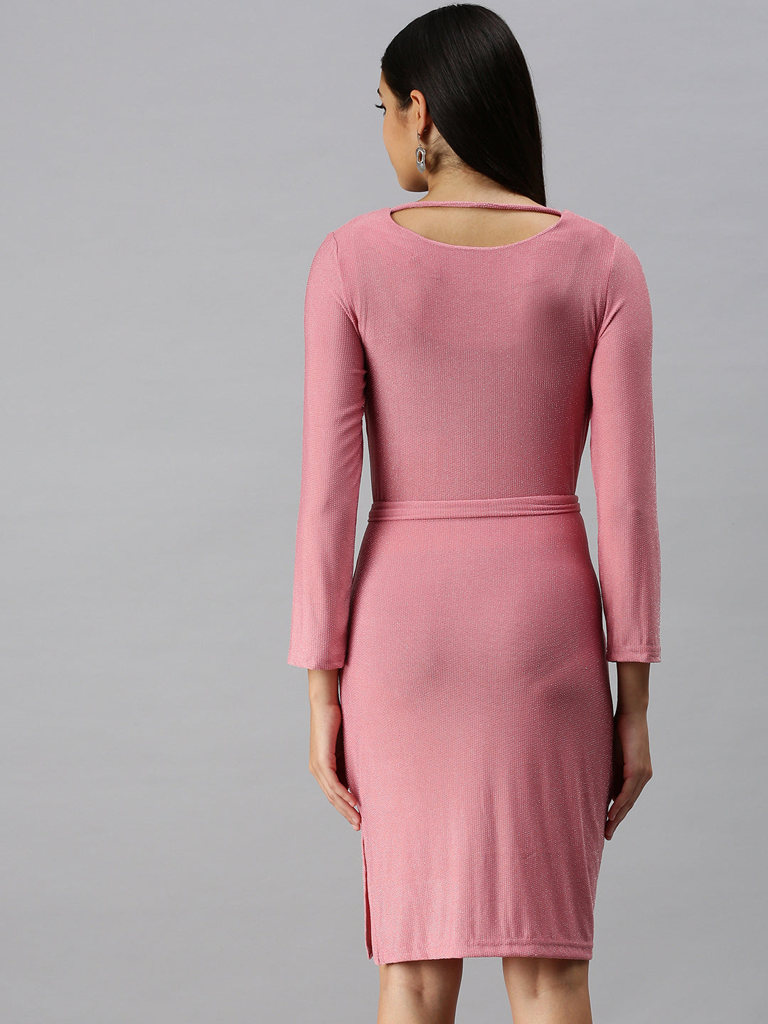Women Pink Embellished Sheath Dress