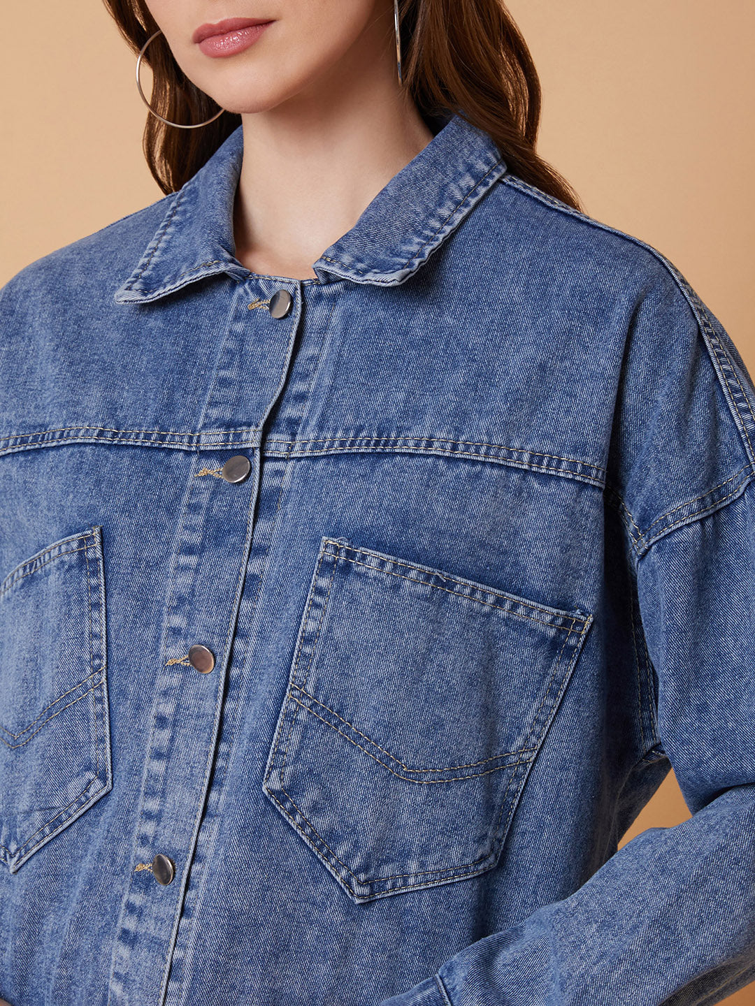 Women Blue Denim Jacket