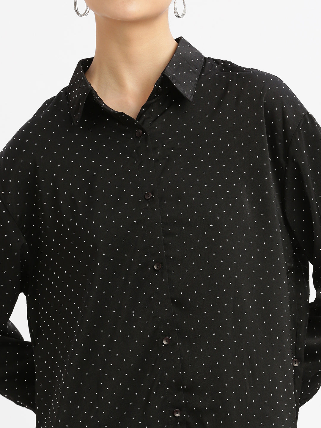 Women Solid Black Shirt