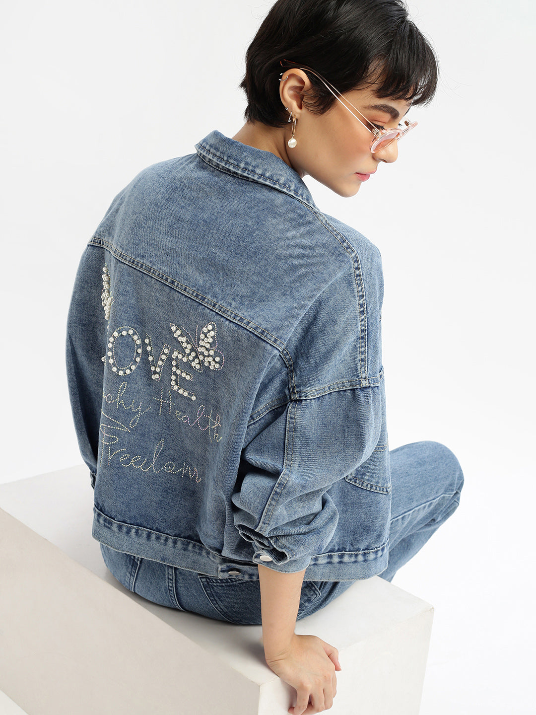 Women Blue Denim Jacket