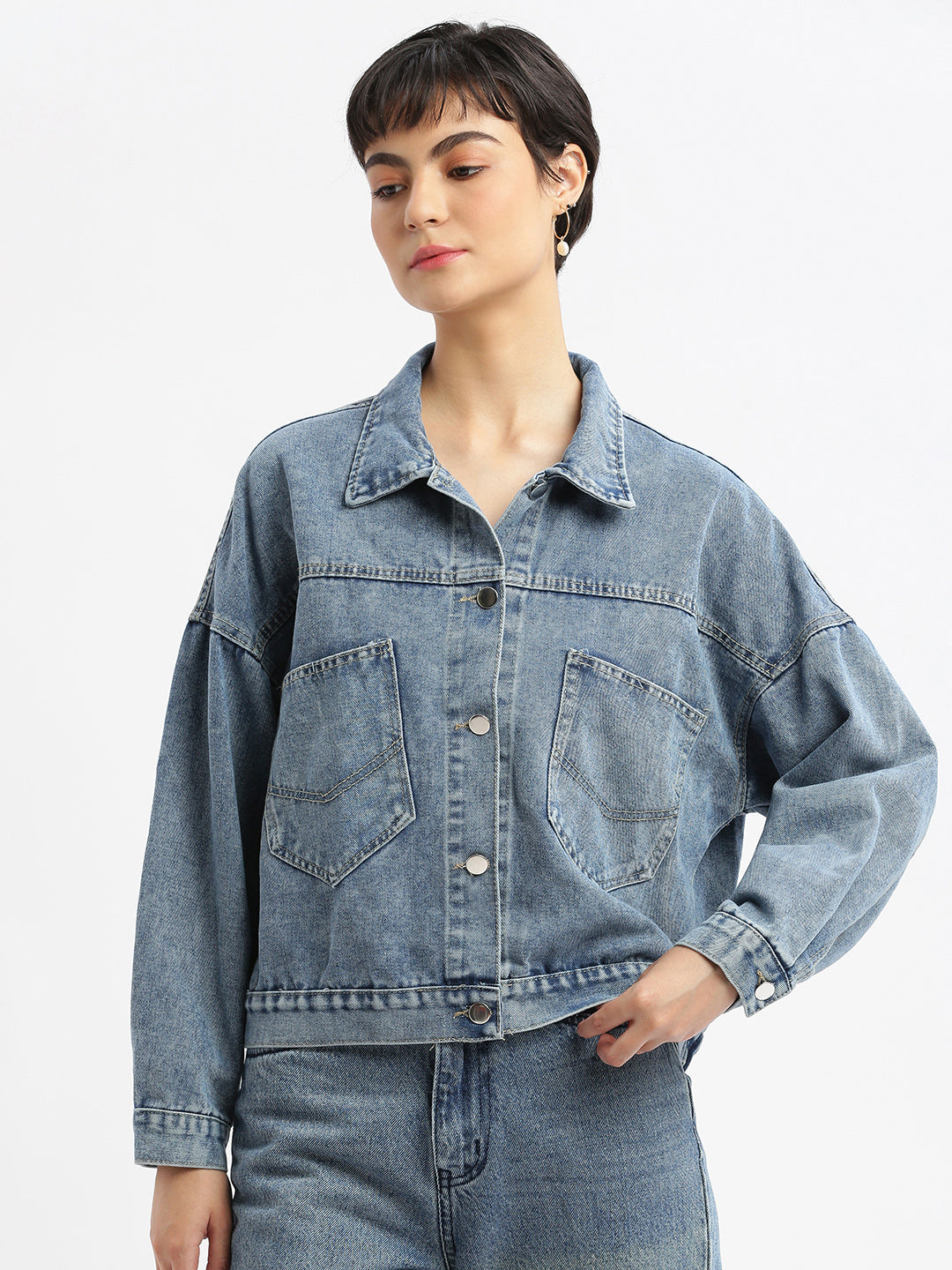 Women Blue Denim Jacket