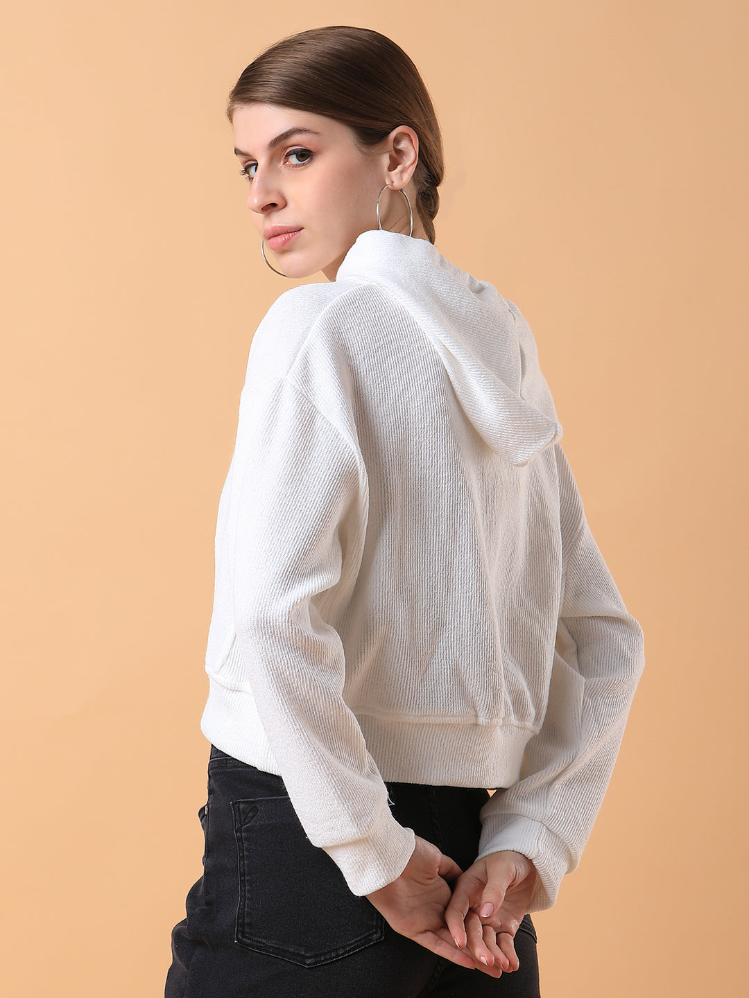 Women Solid White Pullover