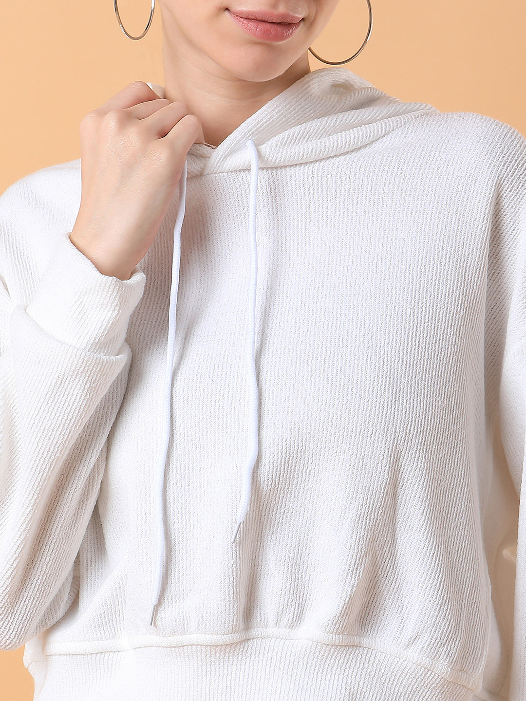 Women Solid White Pullover