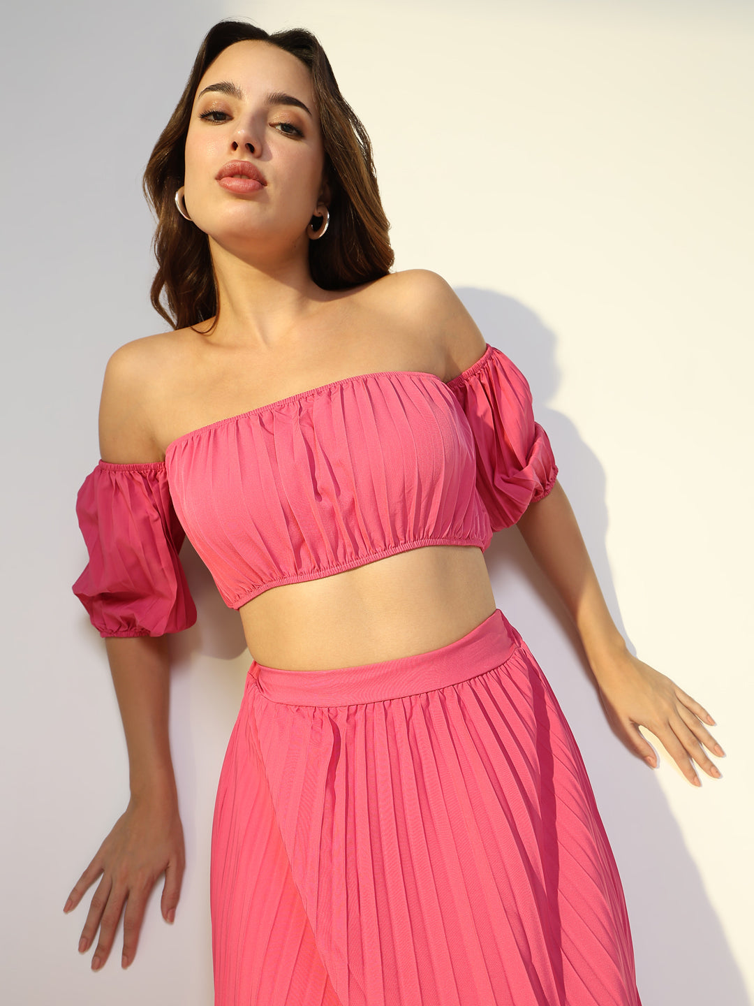 Women Pink Solid Co Ords Set