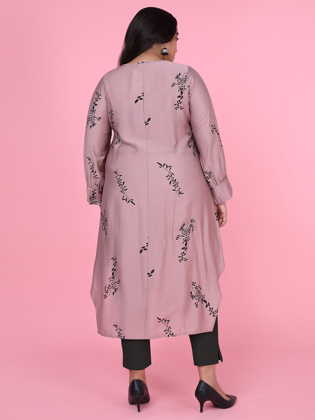 Women Floral Straight Lavender Kurta