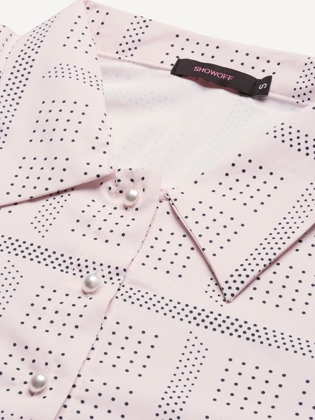 Women Geometric Pink Slim Fit Shirt