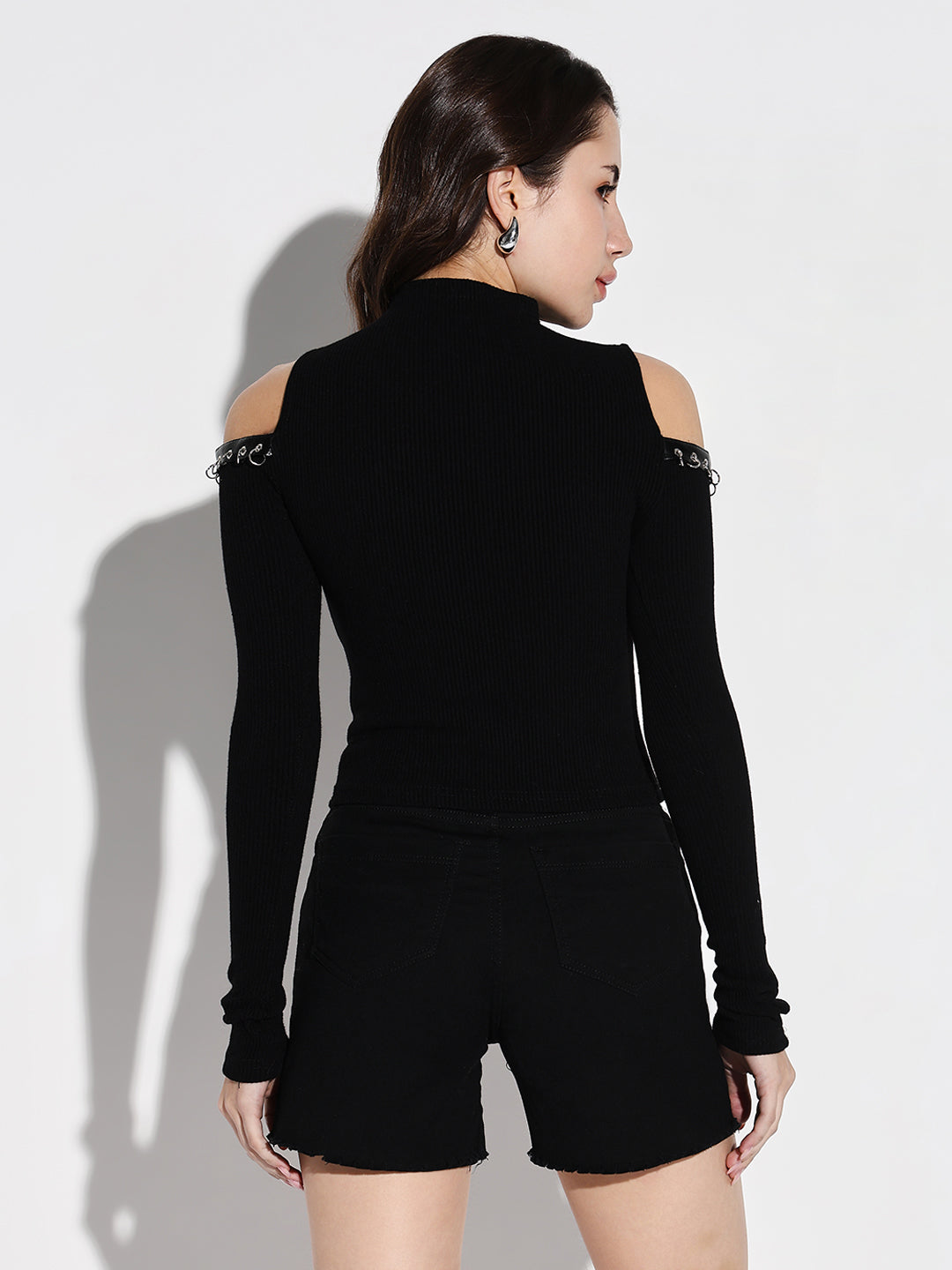 Women Black Solid Top