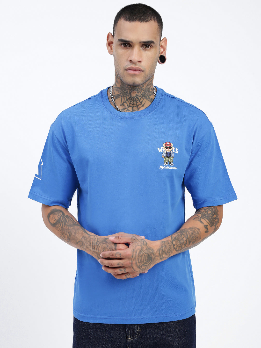 Men Graphic Blue Relaxed Fit T Shirt