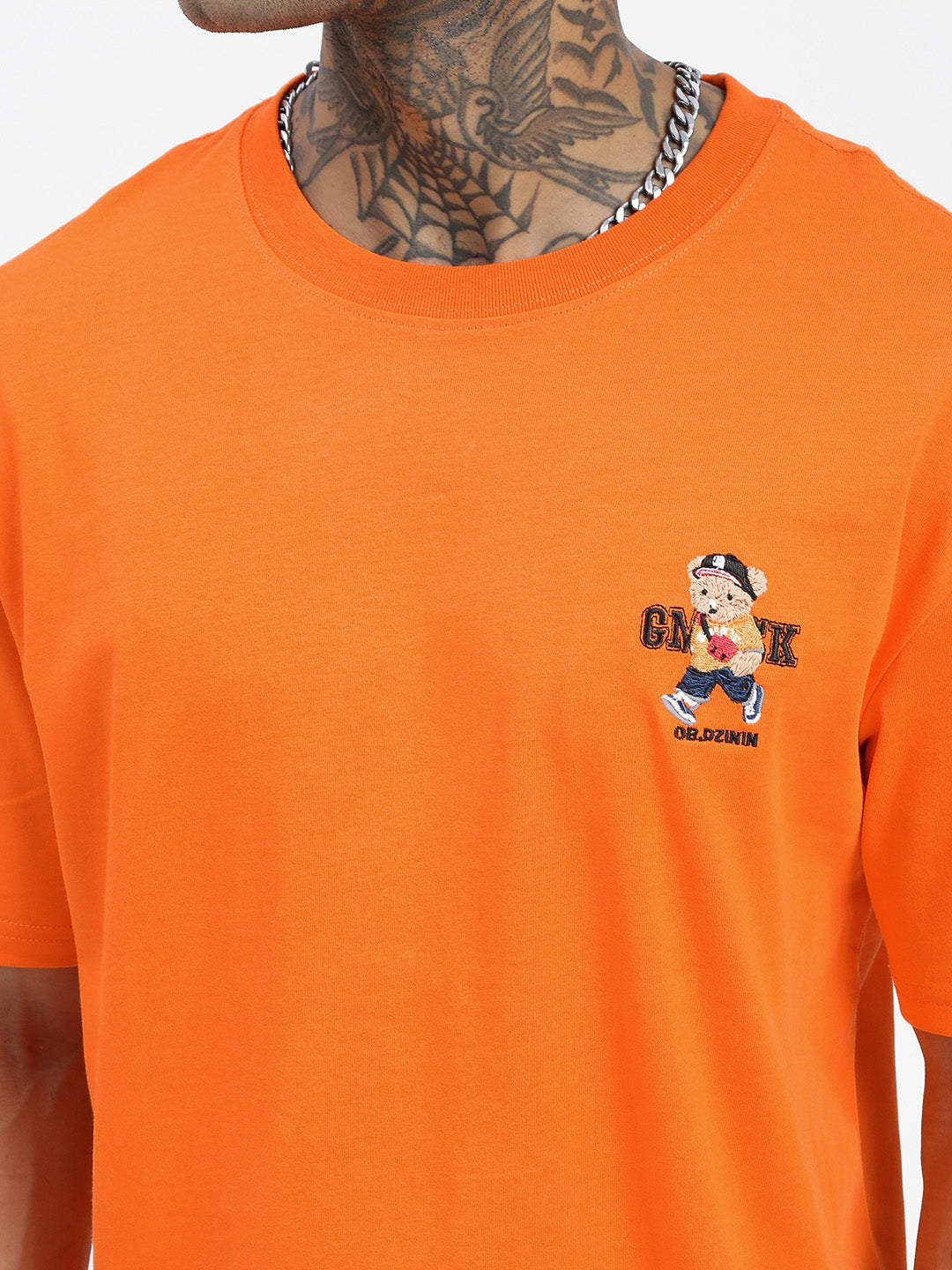 Men Graphic Orange Relaxed Fit T Shirt