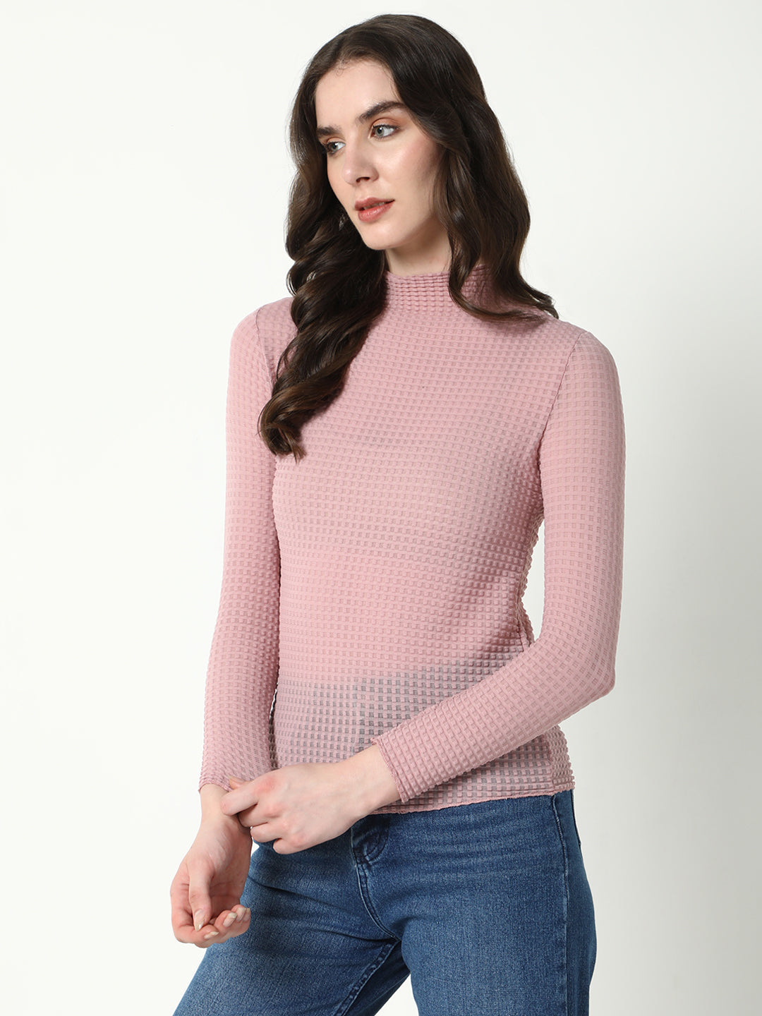 Women Peach Solid Top