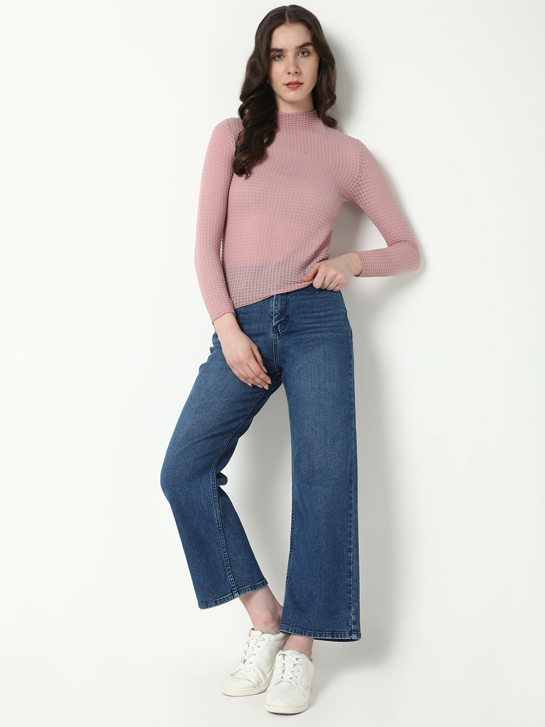 Women Peach Solid Top