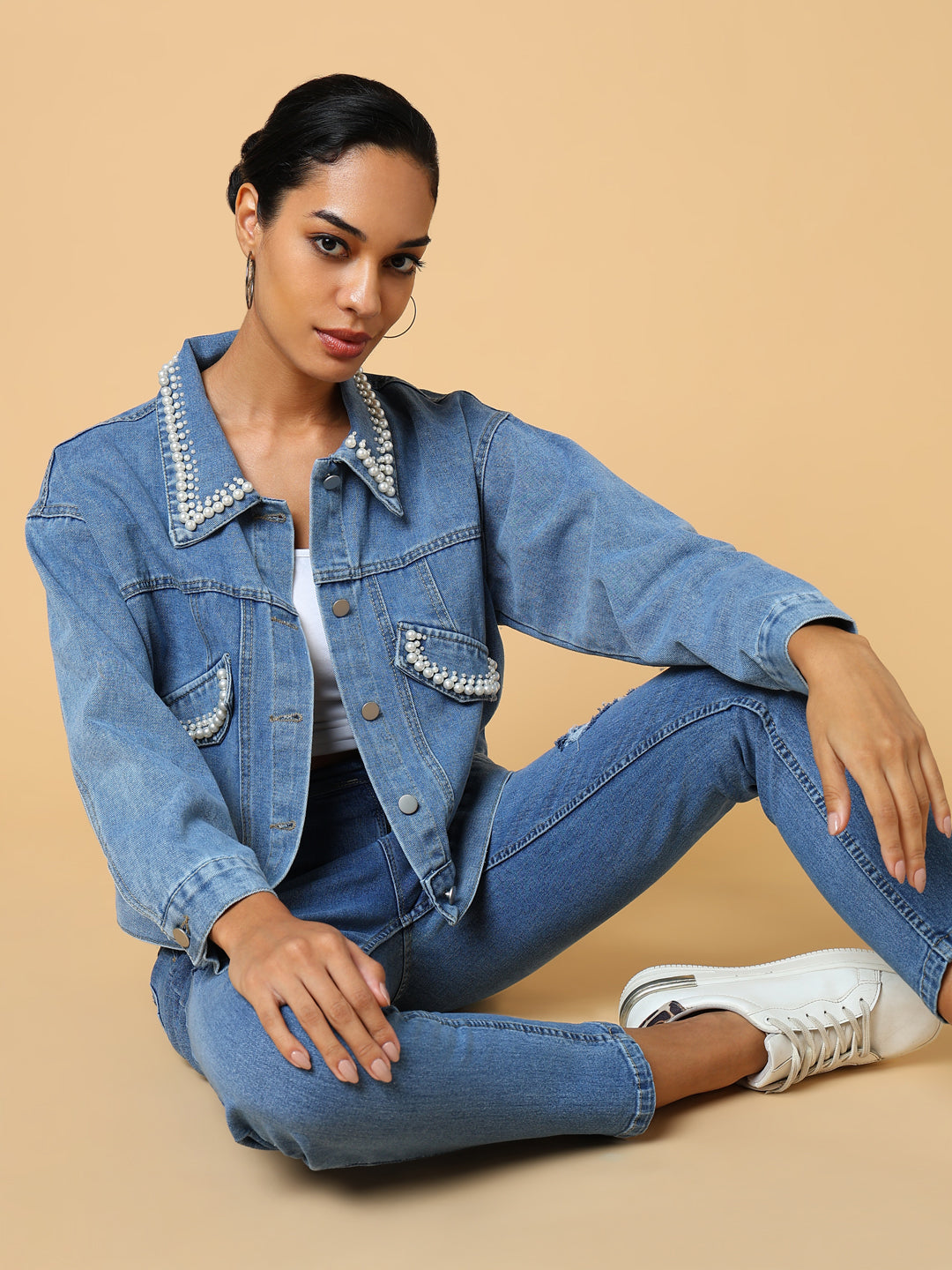 Women Blue Denim Jacket