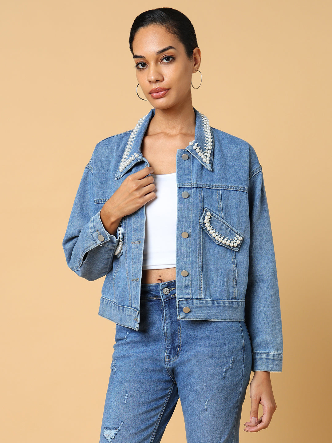 Women Blue Denim Jacket