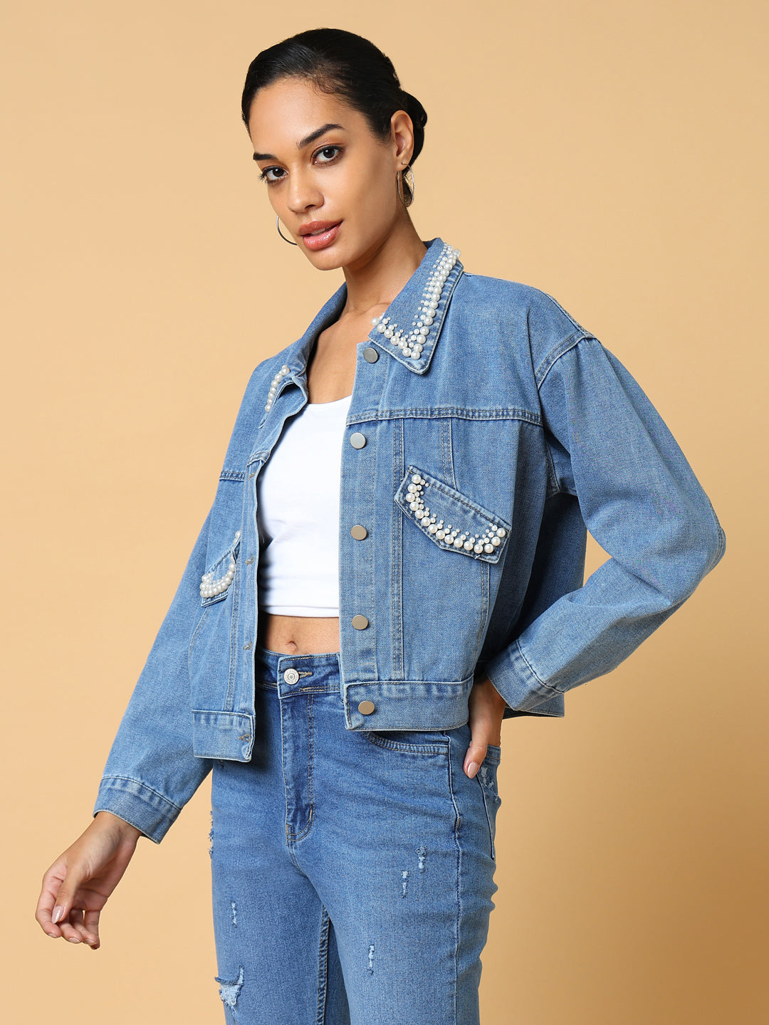 Women Blue Denim Jacket