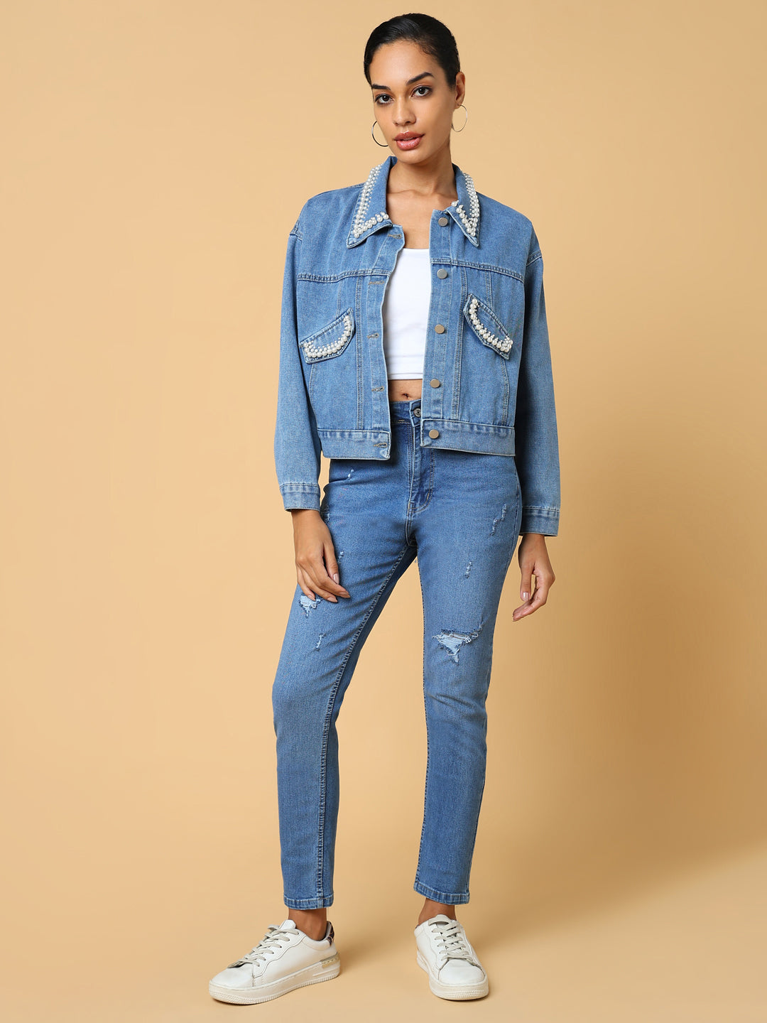 Women Blue Denim Jacket