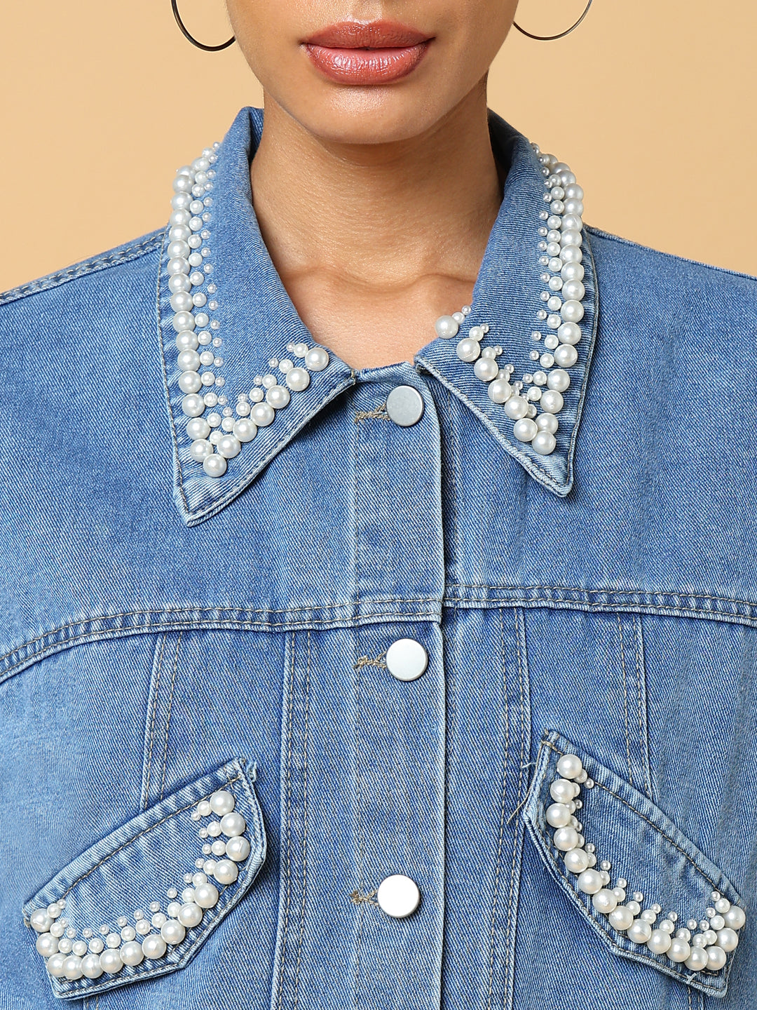 Women Blue Denim Jacket