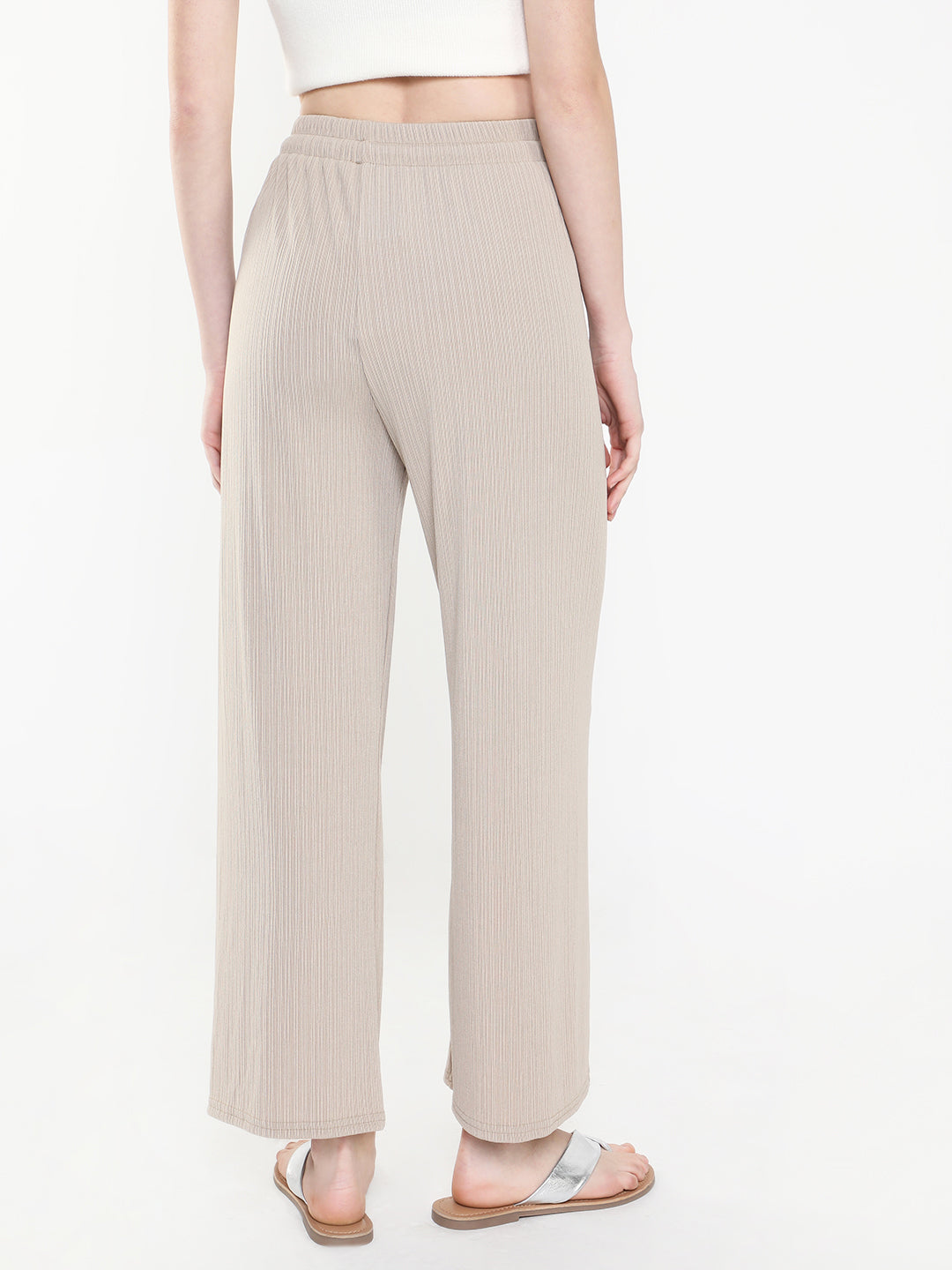 Women Solid Beige Trouser