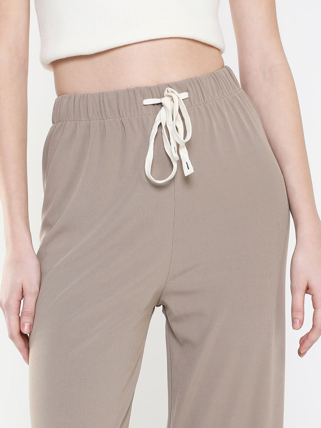 Women Solid Beige Trouser