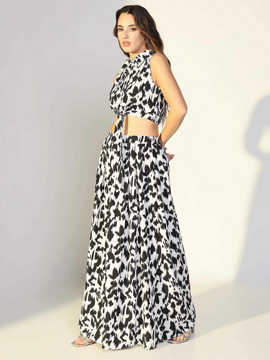 Women Black Printed Co Ords Set