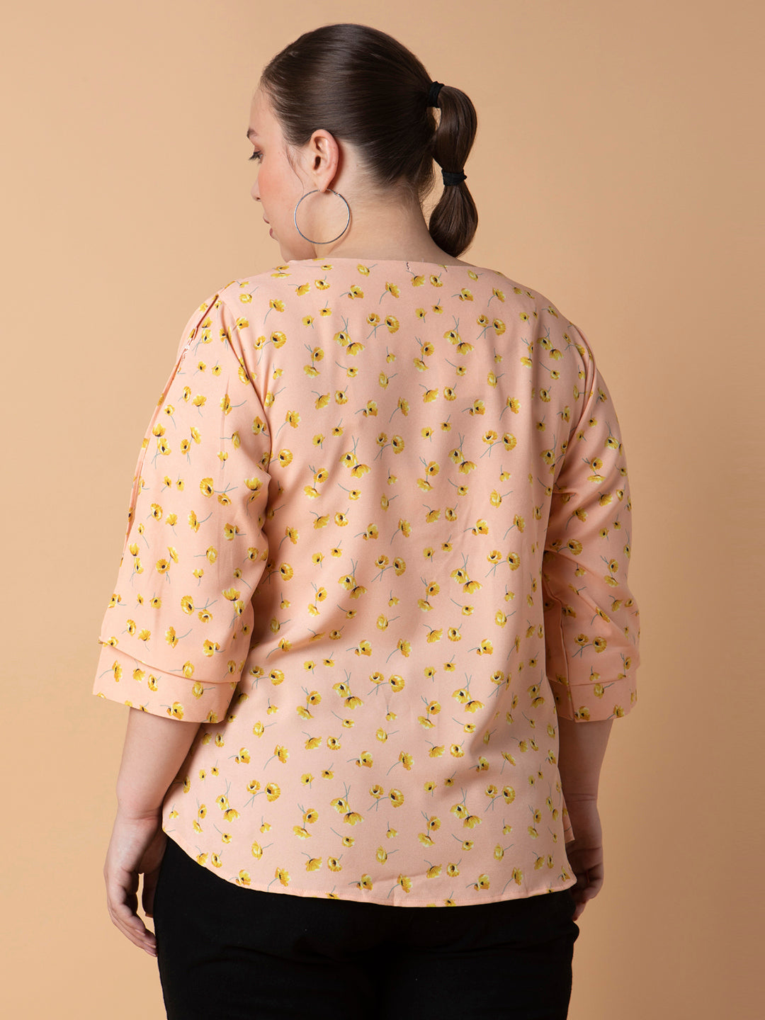 Women Floral Peach Top