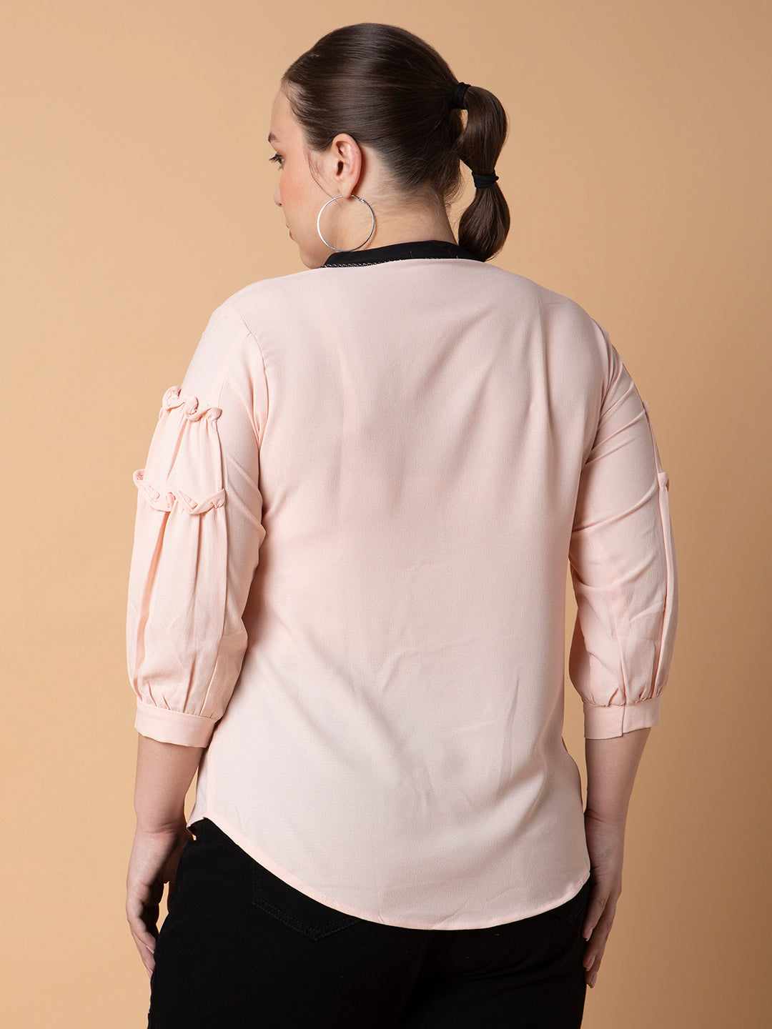 Women Solid Peach Top