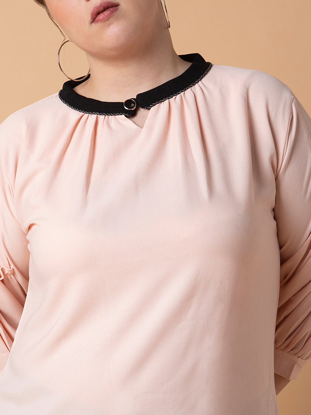 Women Solid Peach Top