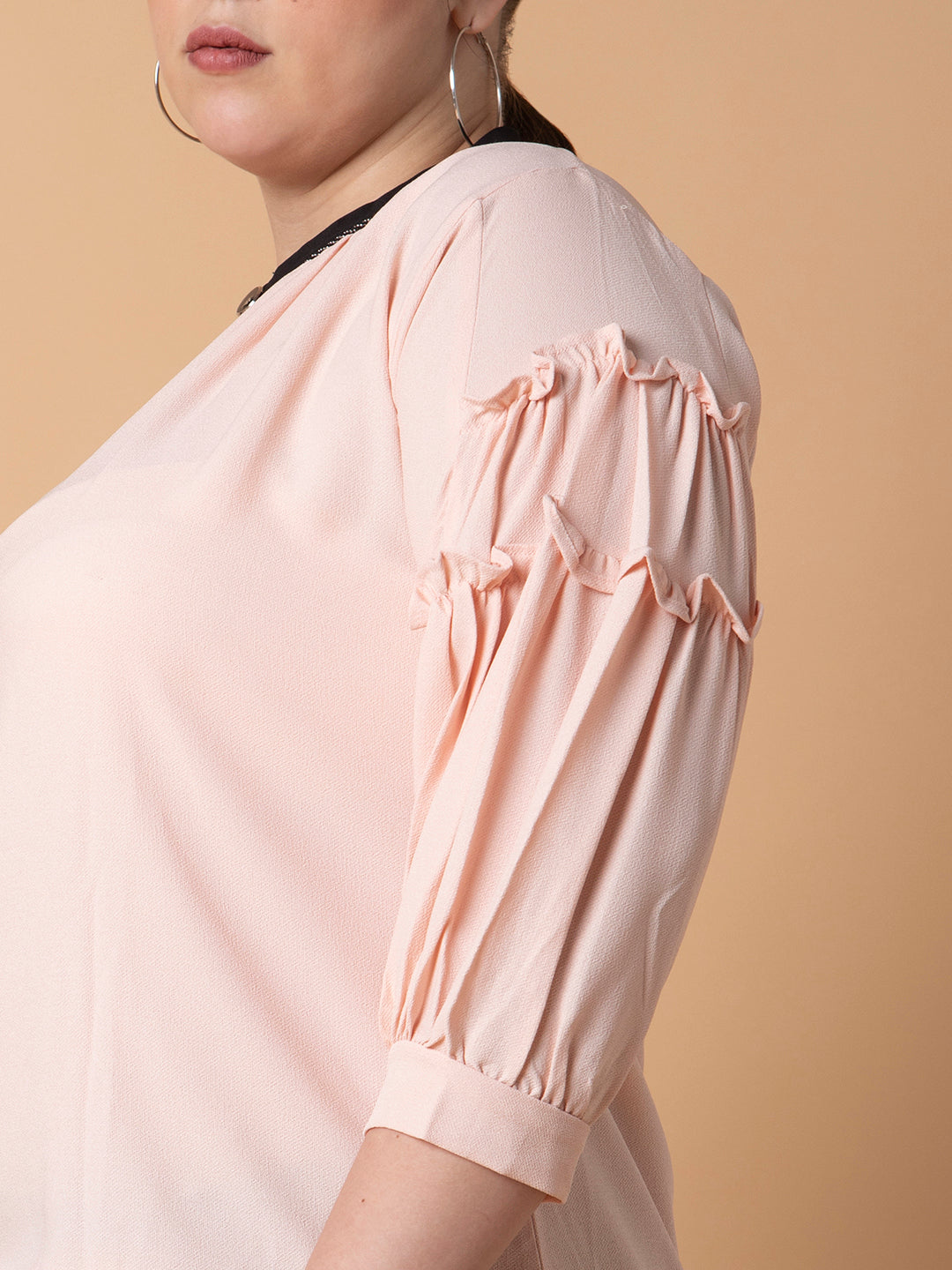 Women Solid Peach Top