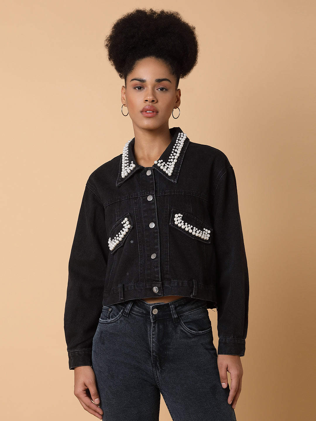 Women Black Denim Jacket