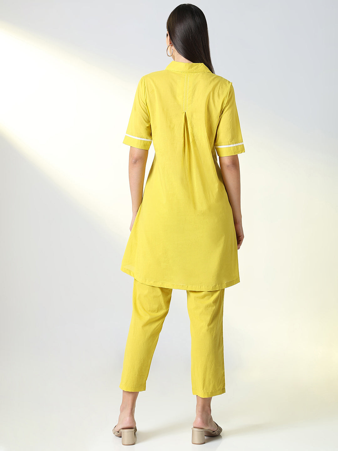 Women Yellow Solid Co Ords Set