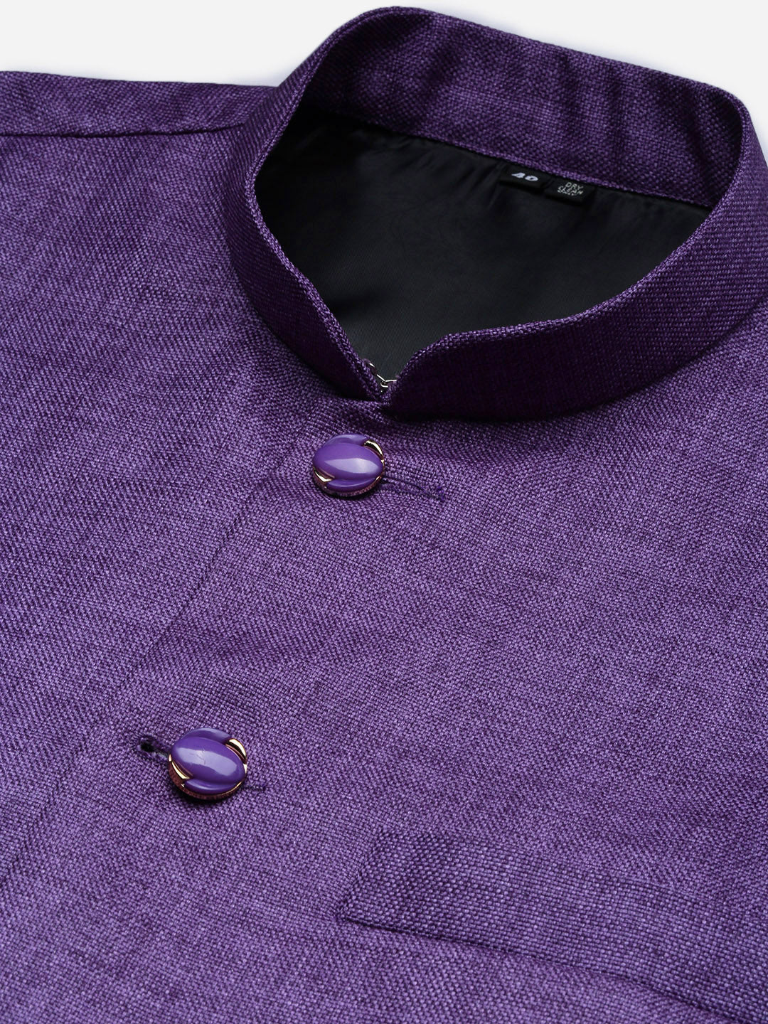 Men Solid Purple Slim Fit Nehru Jacket
