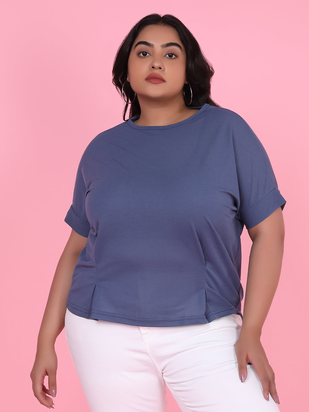 Women's Blue Solid Top