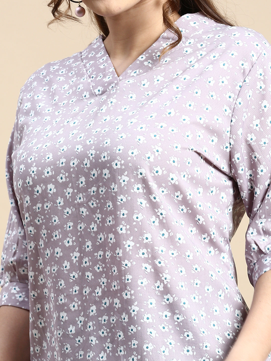 Women Floral Lavender Top