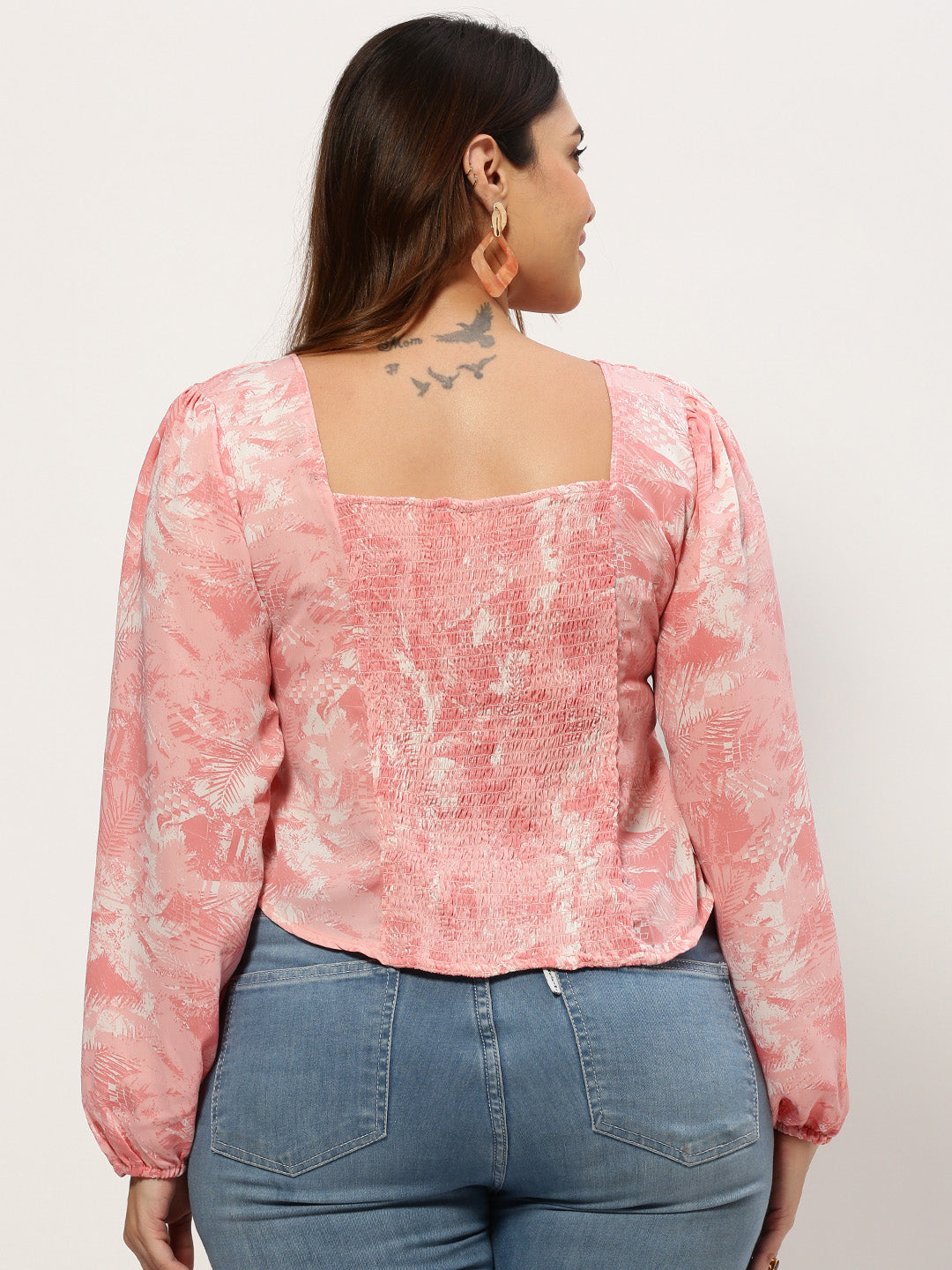 Women Tropical Pink Top