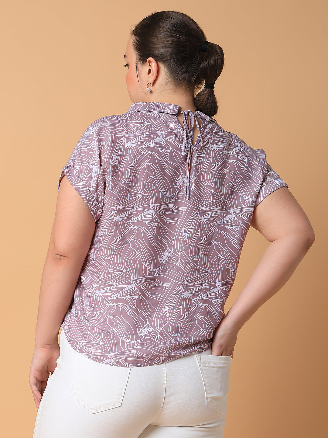 Women Abstract Lavender Top