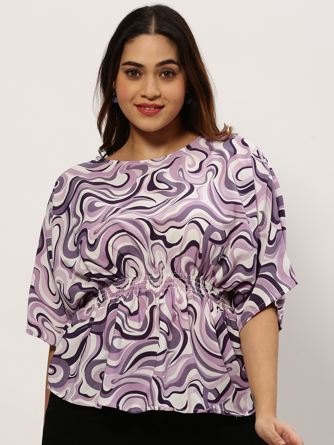 Women Abstract Violet Top
