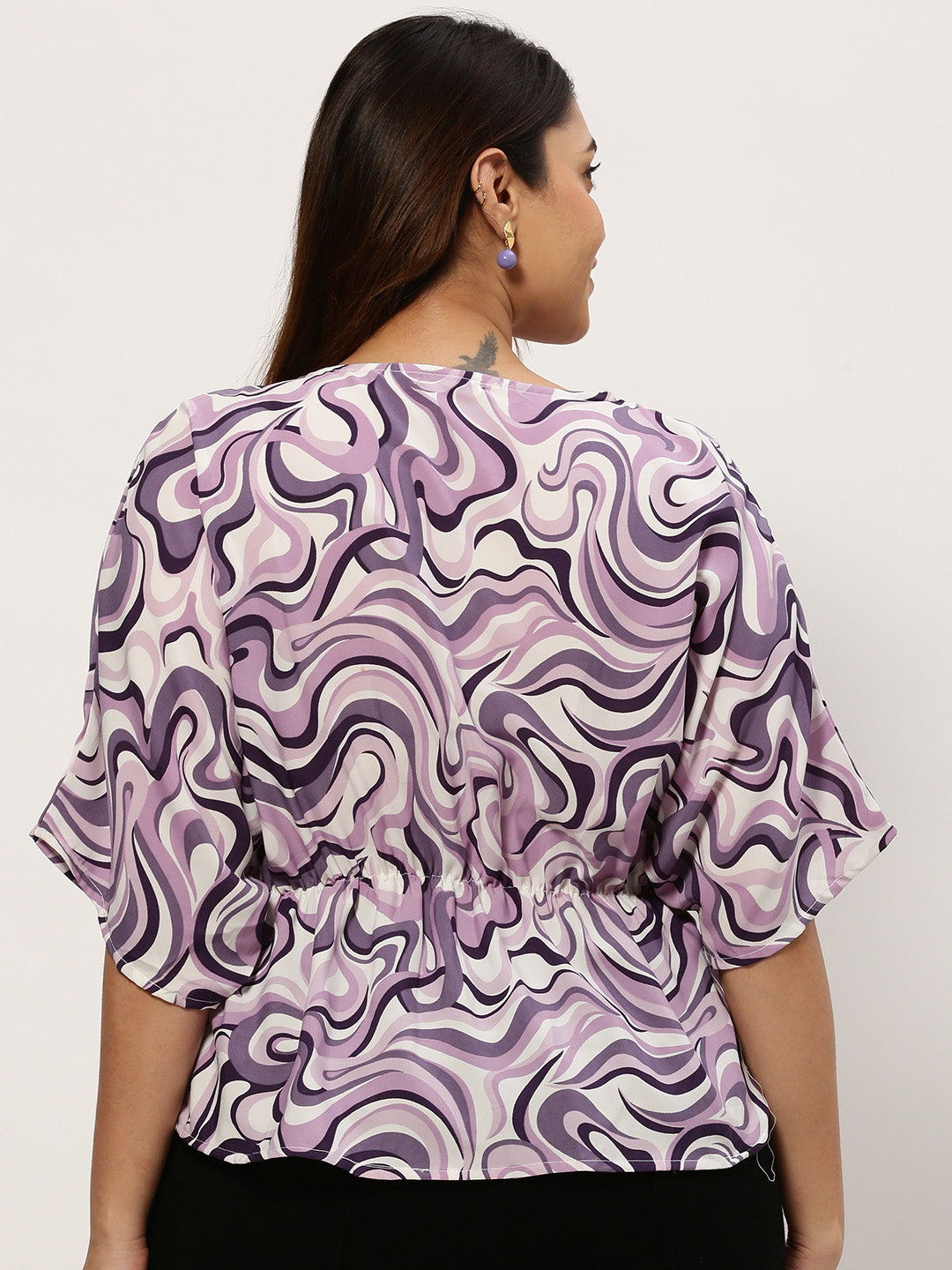 Women Abstract Violet Top