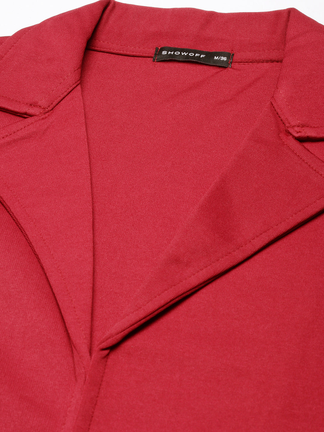 Women Red Solid Single Breasted Blazer
