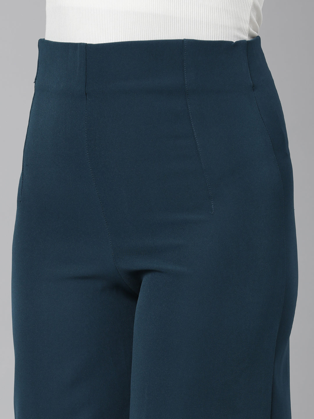 Women Teal Solid Culottes