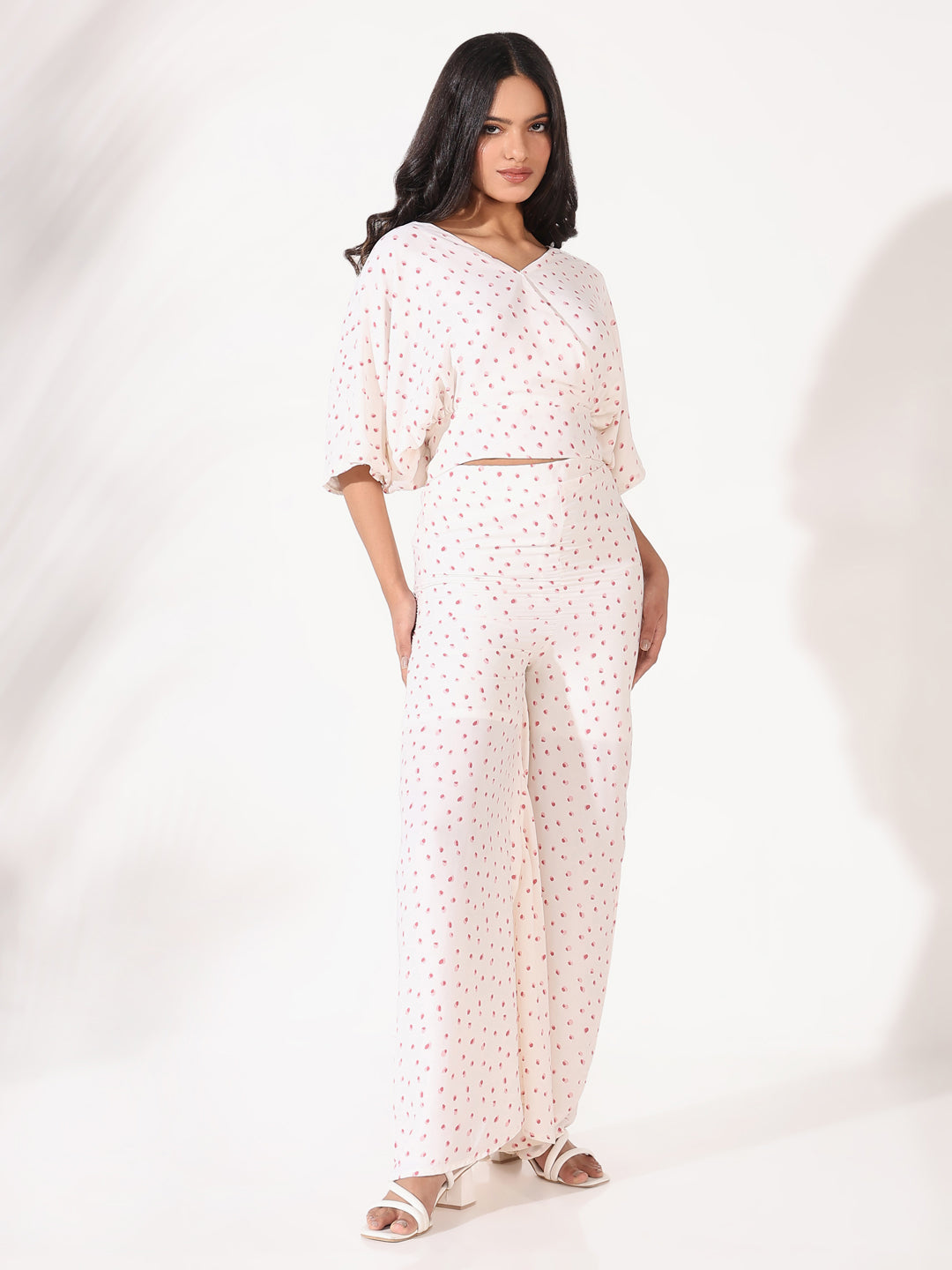 Women Printed Cream Co Ords Set