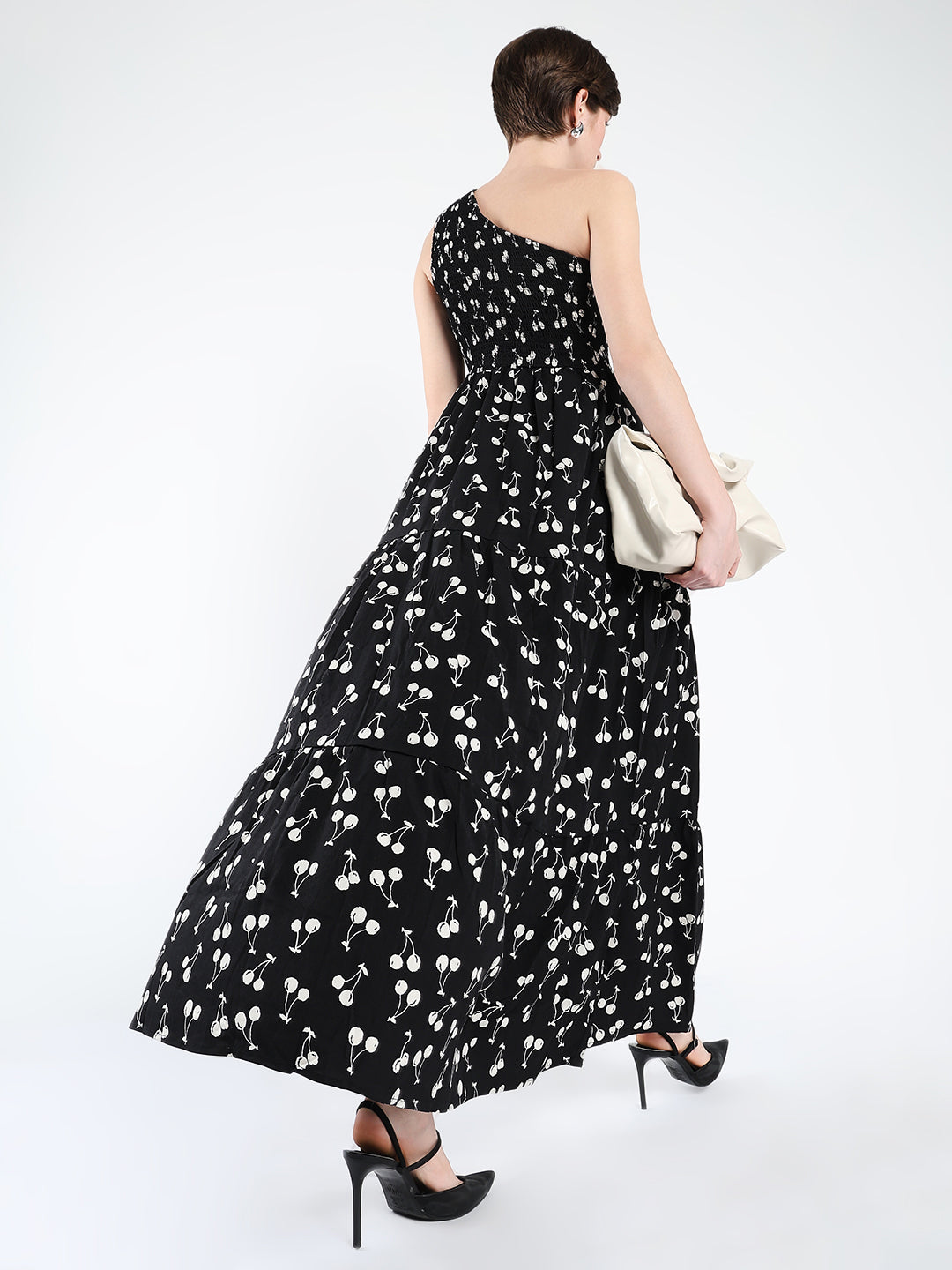 Women Printed Black Fit and Flare Dress