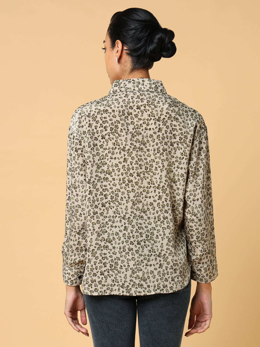 Women Floral Beige Shirt