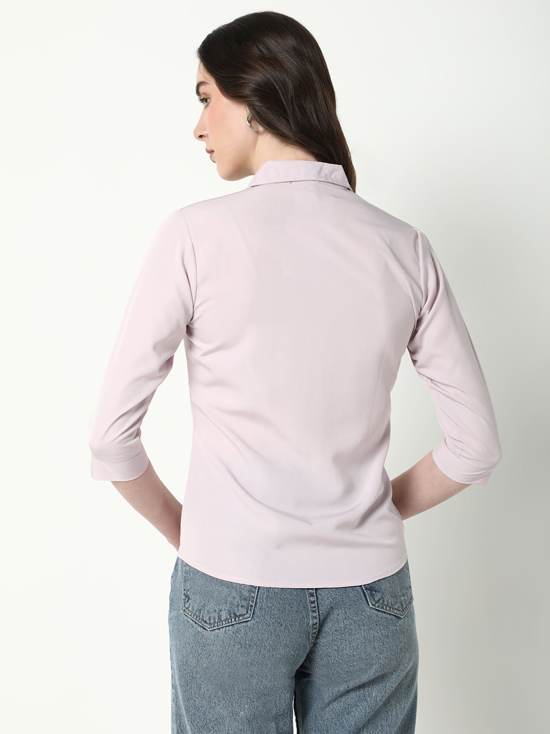 Women Lavender Solid Shirt