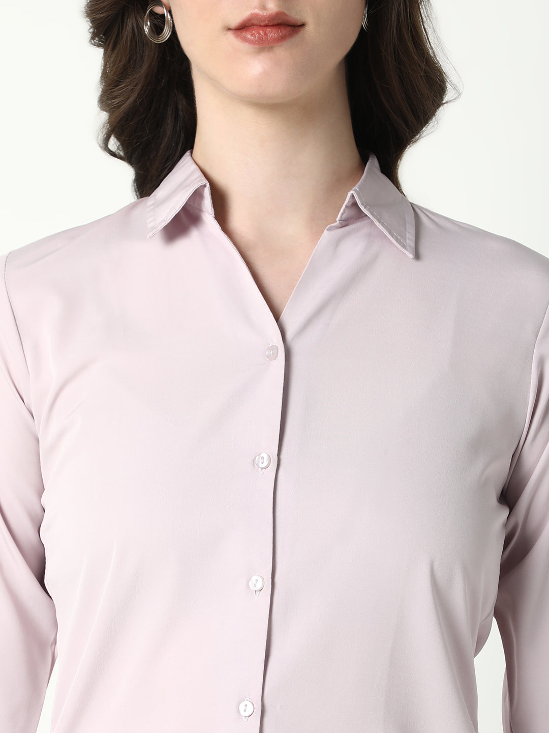 Women Lavender Solid Shirt