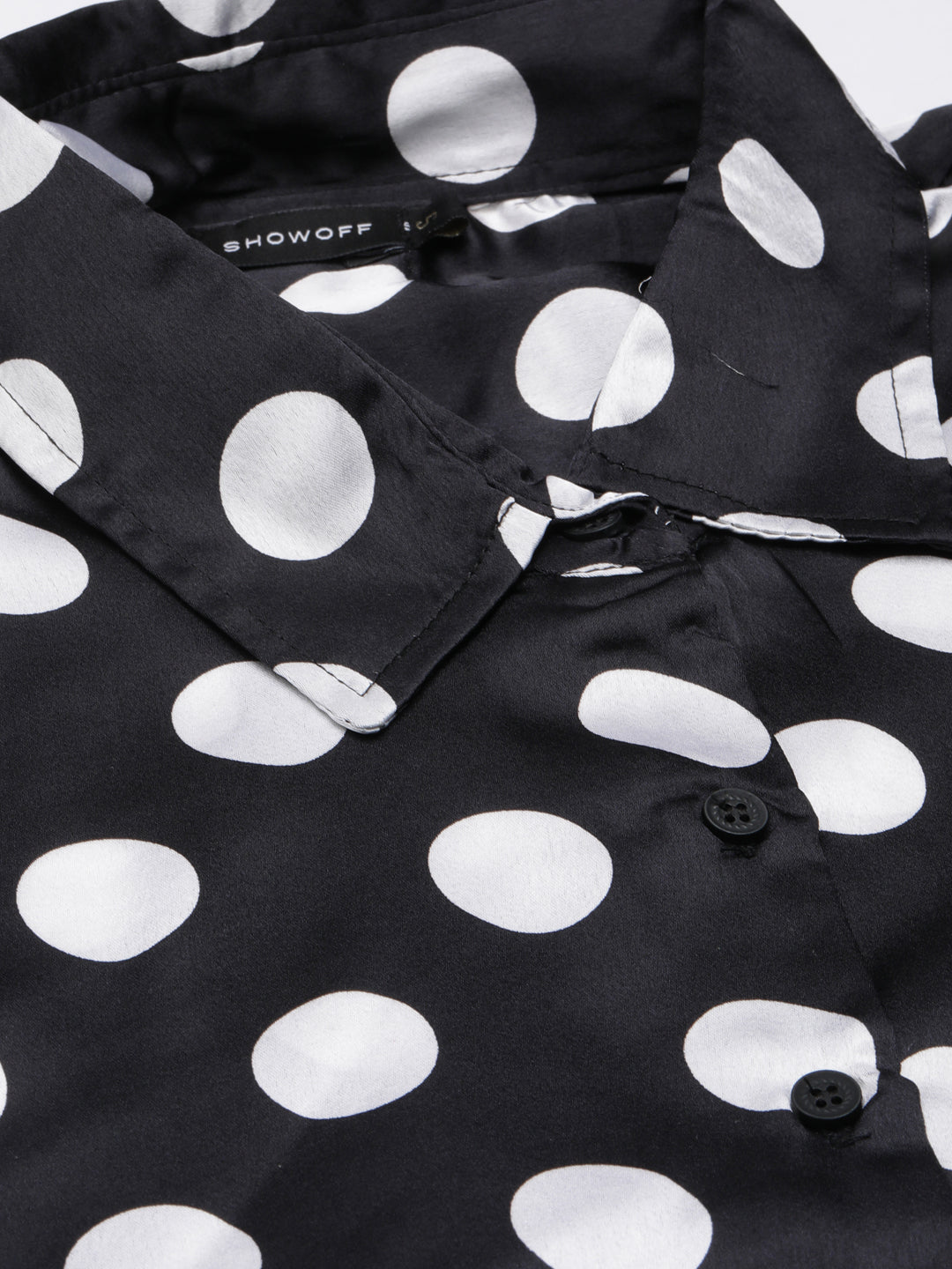 Women Black Polka Dots Shirt