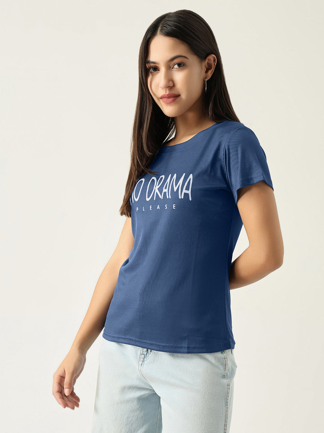 Women Graphic Blue T Shirt