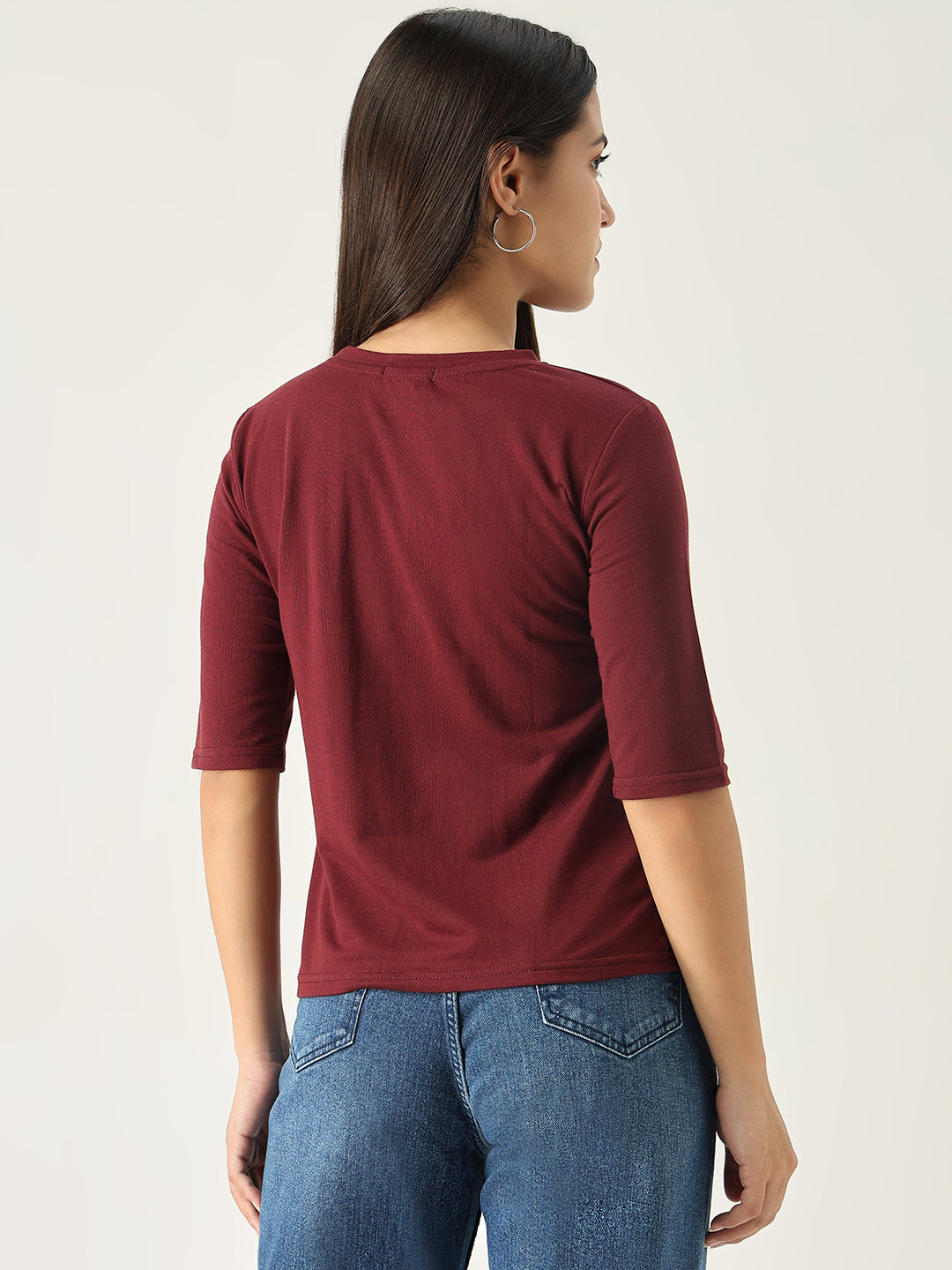 Women Graphic Burgundy T Shirt