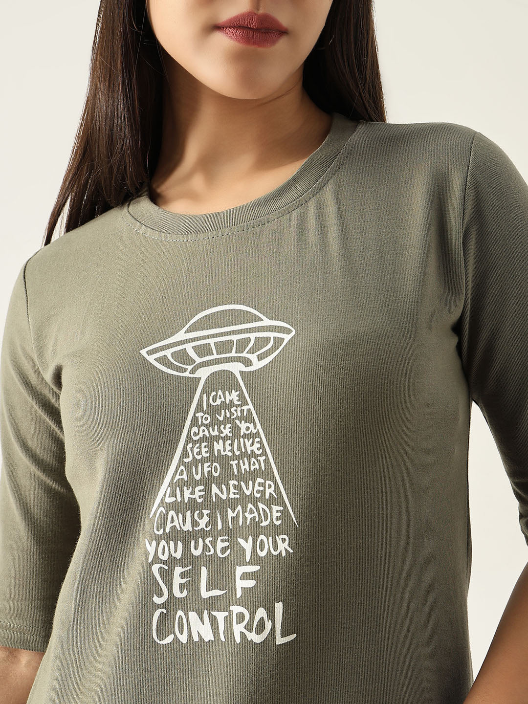 Women Graphic Olive T Shirt