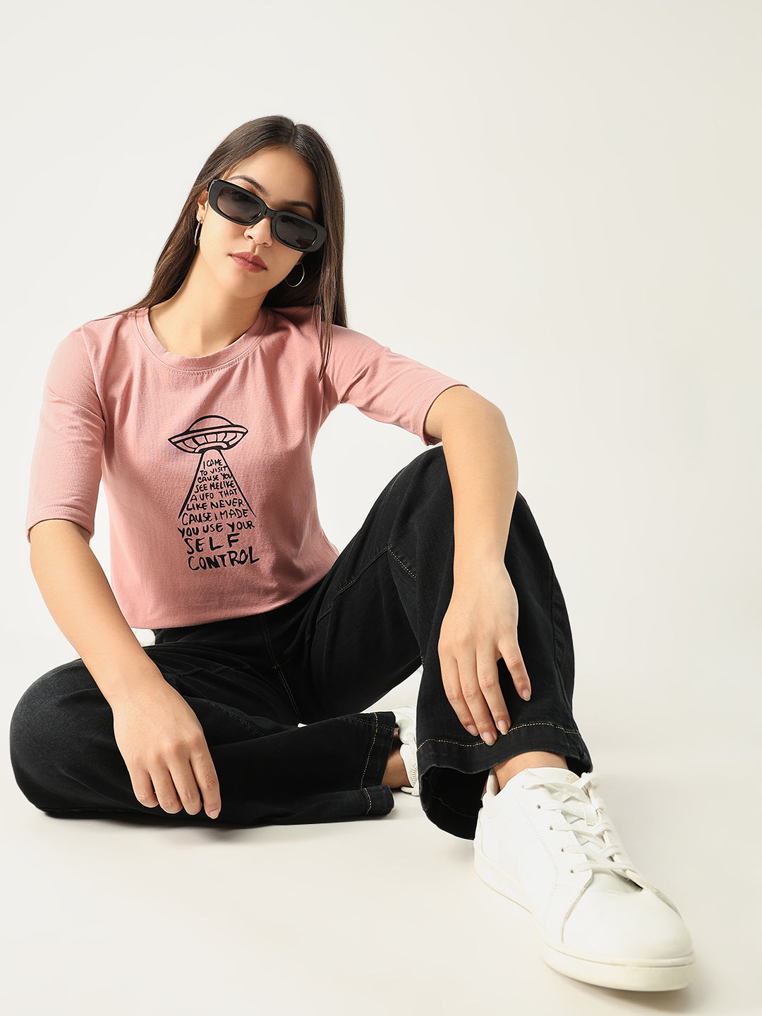 Women Graphic Peach T Shirt